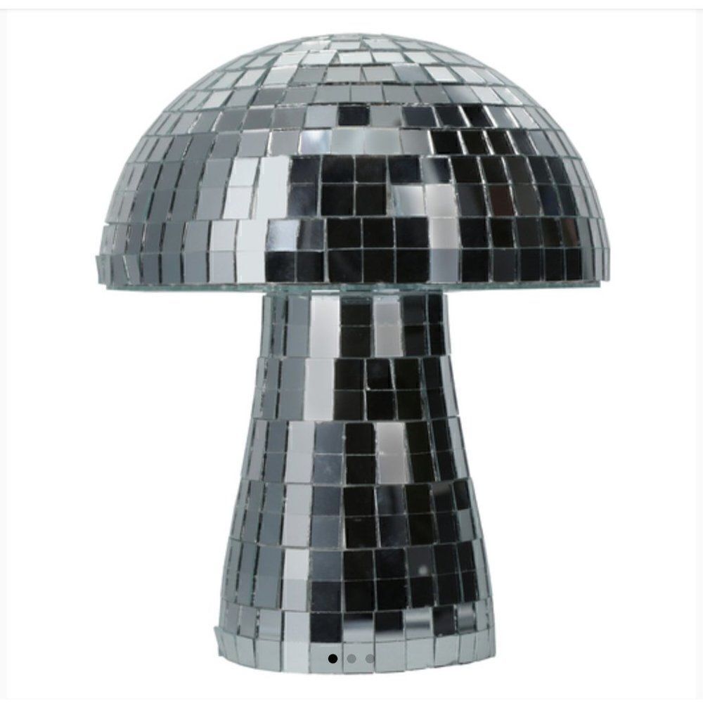 New! Disco Mosaic Mirror Glass Mushroom Decor on Trend